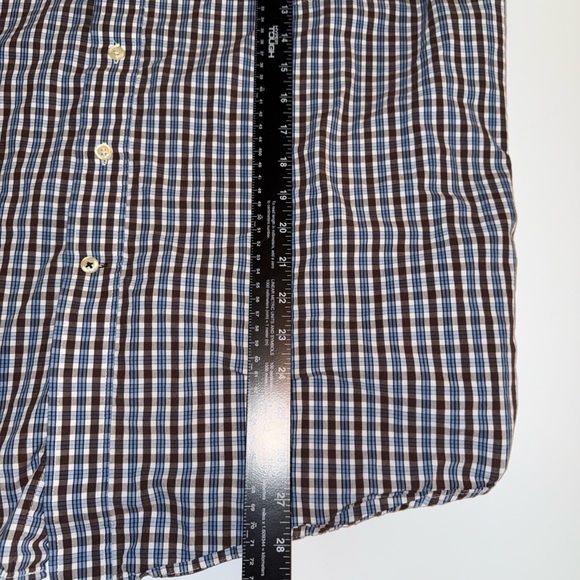 IZOD Mens Long Sleeve Button Up Size XXL Blue Plaid Shirt - Picture 6 of 7